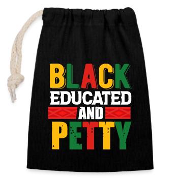 Black History Month Black History - Closable cotton gift bag (14x20cm) - black - Front
