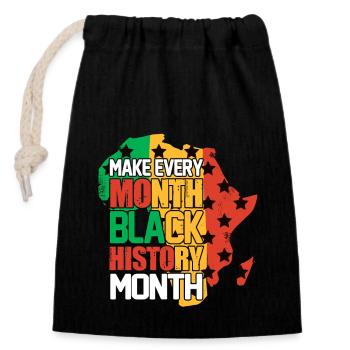 Black History Month Black History - Verschließbarer Geschenkbeutel aus Baumwolle (14x20cm) - Schwarz - Vorne