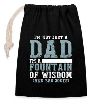 Funny Dad Humor Birthday - Closable cotton gift bag (14x20cm) - black - Front