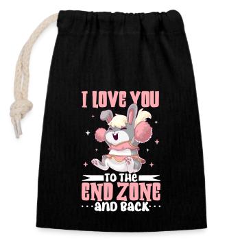 Tenue de pom-pom girl - Sac cadeau en coton avec cordon (14 x 20 cm) - noir - Devant