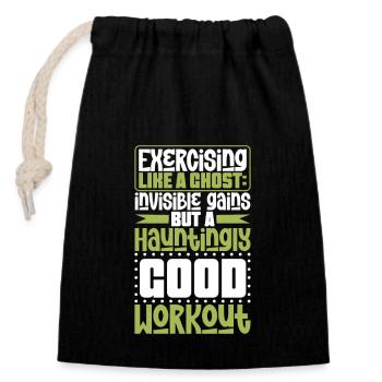 Bodybuilding Powerlifting Weightlifting Fitness - Closable cotton gift bag (14x20cm) - black - Front