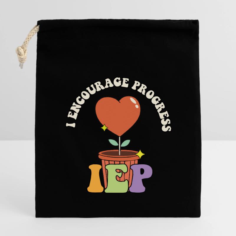 Accélération de l’appréciation des enseignants J’encourage le progrès Sac cadeau en coton avec cordon (14 x 20 cm)