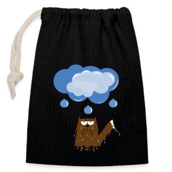 RAINING CATS AND DOGS - Verschließbarer Geschenkbeutel aus Baumwolle (14x20cm) - Schwarz - Vorne