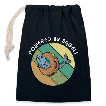 Lachs auf Bagel Koscher Israel Spruch Jude - Verschließbarer Geschenkbeutel aus Baumwolle (14x20cm) - Navy - Vorne