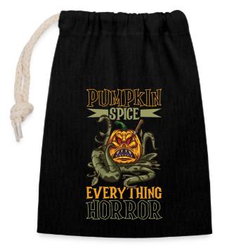 Creepy Pumpkin Halloween Costume Autumn Autumn - Closable cotton gift bag (14x20cm) - black - Front