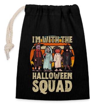 Gruseliges Vintage-Halloween-Design für Frauen - Verschließbarer Geschenkbeutel aus Baumwolle (14x20cm) - Schwarz - Vorne