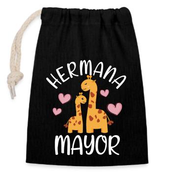 Niñas Dulce Jirafa Futura Hermana Mayor - Closable cotton gift bag (14x20cm) - black - Front