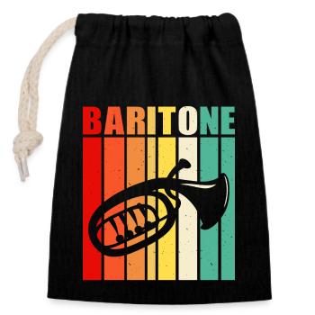 Baritone Baritone - Closable cotton gift bag (14x20cm) - black - Front