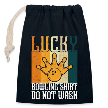 Bowling - Verschließbarer Geschenkbeutel aus Baumwolle (14x20cm) - Navy - Vorne