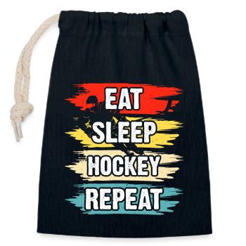 Hockey - Verschließbarer Geschenkbeutel aus Baumwolle (14x20cm) - Navy - Vorne
