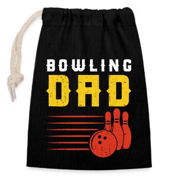 Bowling - Verschließbarer Geschenkbeutel aus Baumwolle (14x20cm) - Schwarz - Vorne
