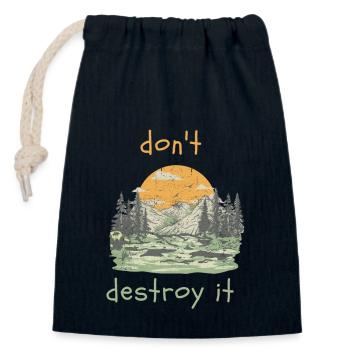 Ne le détruisez pas - Sac cadeau en coton avec cordon (14 x 20 cm) - bleu marine - Devant
