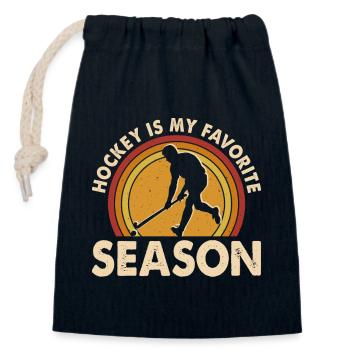 Hockey Eishockey Hockey sur glace - Sac cadeau en coton avec cordon (14 x 20 cm) - bleu marine - Devant