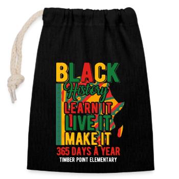 Black History Month Black History - Verschließbarer Geschenkbeutel aus Baumwolle (14x20cm) - Schwarz - Vorne