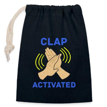 Klatschen Aktivierter Gag Komiker Lustiger Streich Stolz Witz - Verschließbarer Geschenkbeutel aus Baumwolle (14x20cm) - Navy - Vorne