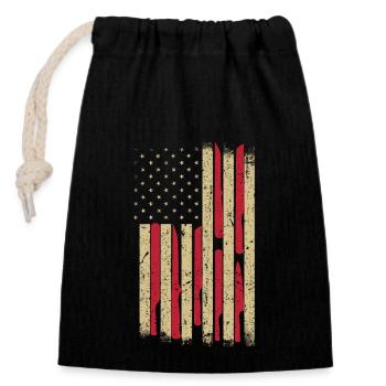 Couteau de chef ustensile de cuisine US America - Sac cadeau en coton avec cordon (14 x 20 cm) - noir - Devant