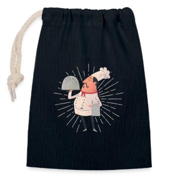 Apron Cap Chef Foodie Lovers Cooking - Closable cotton gift bag (14x20cm) - navy - Front