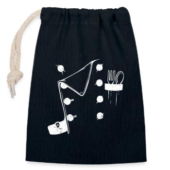Chefkoch Kostüm Löffel Gabel Kulinarische Küche - Verschließbarer Geschenkbeutel aus Baumwolle (14x20cm) - Navy - Vorne