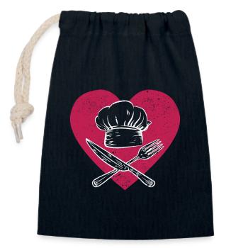 Kochmütze Kulinarische Sous-Küche Küche Chefkoch - Verschließbarer Geschenkbeutel aus Baumwolle (14x20cm) - Navy - Vorne