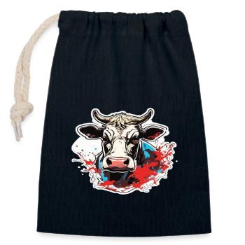 Kuh Kuhschädel Kühe Landwirtschaft Kuhkopf - Verschließbarer Geschenkbeutel aus Baumwolle (14x20cm) - Navy - Vorne