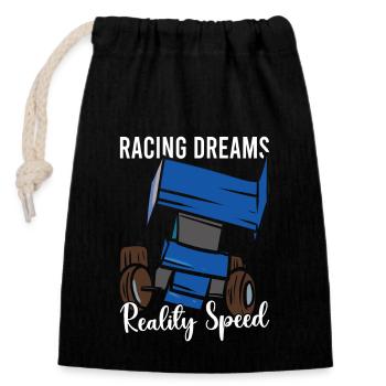 Sprint Car Mom Dirt Track Racing Renntag - Verschließbarer Geschenkbeutel aus Baumwolle (14x20cm) - Schwarz - Vorne