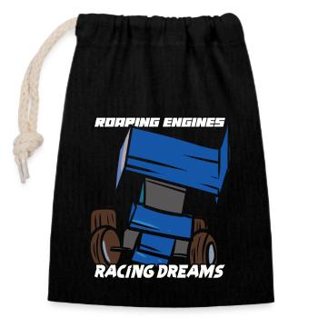Sprint Car Mom Dirt Track Racing Race Day - Closable cotton gift bag (14x20cm) - black - Front
