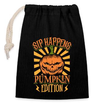 Gruseliger Kürbis Halloween Kostüm Herbst Herbst - Verschließbarer Geschenkbeutel aus Baumwolle (14x20cm) - Schwarz - Vorne