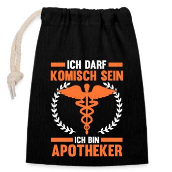 Apotheke Pharmazie Mediziner Apotheker - Verschließbarer Geschenkbeutel aus Baumwolle (14x20cm) - Schwarz - Vorne