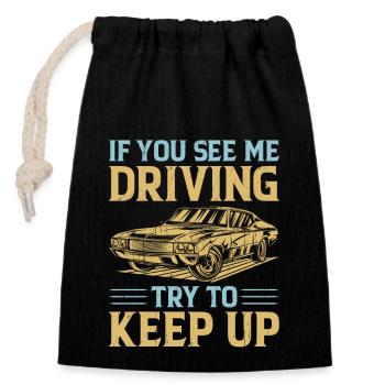 Driving License Passed New Driver Permit Driving S - Closable cotton gift bag (14x20cm) - black - Front