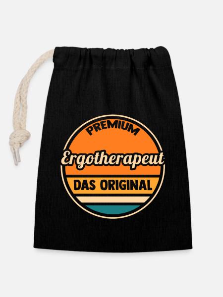 Ergotherapie Ergotherapeut - Verschließbarer Geschenkbeutel aus Baumwolle (14x20cm) - Schwarz