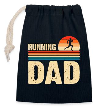 Papa coureur de course - Sac cadeau en coton avec cordon (14 x 20 cm) - bleu marine - Devant