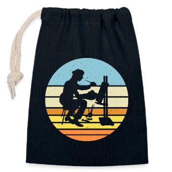 Artiste - Sac cadeau en coton avec cordon (14 x 20 cm) - bleu marine - Devant