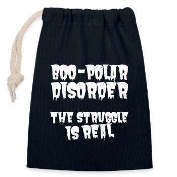 Boo-Polar Disorder - Cynical Halloween Sarcasm - Closable cotton gift bag (14x20cm) - navy - Front