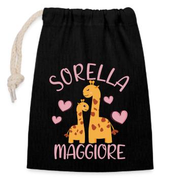 Sorella Maggiore Bambina Annunciare Gravidanz - Closable cotton gift bag (14x20cm) - black - Front
