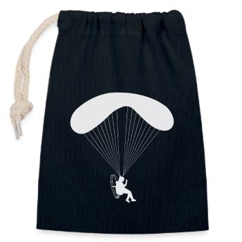 Paramoteur Parapente motorisé - Sac cadeau en coton avec cordon (14 x 20 cm) - bleu marine - Devant