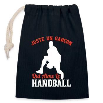 Handball Enfants Vêtements Amoureux du Handball - Sac cadeau en coton avec cordon (14 x 20 cm) - bleu marine - Devant