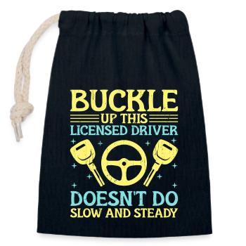 Driving License Passed New Driver Permit Driving S - Closable cotton gift bag (14x20cm) - navy - Front