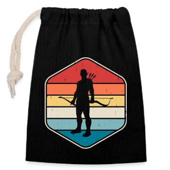 Archer Archery - Closable cotton gift bag (14x20cm) - black - Front