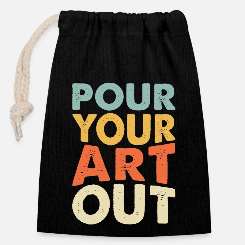 Artist - Closable cotton gift bag (14x20cm) - black