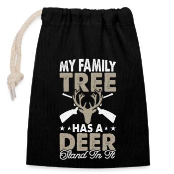 Chasseurs de chasse - Sac cadeau en coton avec cordon (14 x 20 cm) - noir - Devant