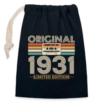 1931 Birthday present - Closable cotton gift bag (14x20cm) - navy - Front