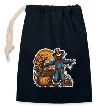 Scarecrow Halloween Scarecrow Costume - Closable cotton gift bag (14x20cm) - navy - Front