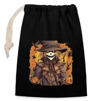 Scarecrow Halloween Scarecrow Costume - Closable cotton gift bag (14x20cm) - black - Front