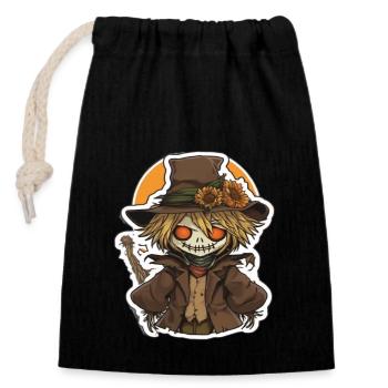 Scarecrow Halloween Scarecrow Costume - Closable cotton gift bag (14x20cm) - black - Front
