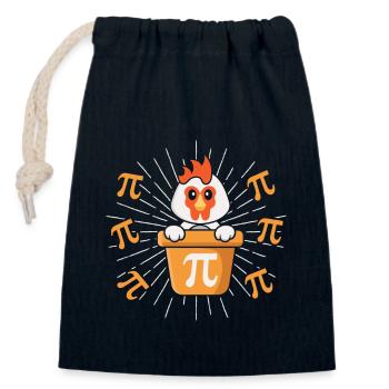 Chicken Pot Happy Pi Day Funny Math Teacher - Closable cotton gift bag (14x20cm) - navy - Front
