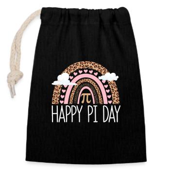 Happy Pi Day Math Math Teacher Funny - Sac cadeau en coton avec cordon (14 x 20 cm) - noir - Devant