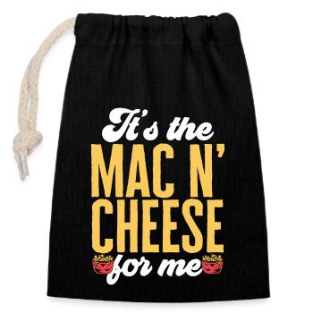 Macaroni Cheese Lover Mac And Cheese - Closable cotton gift bag (14x20cm) - black - Front