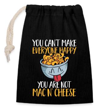 Macaroni Cheese Lover Mac And Cheese - Closable cotton gift bag (14x20cm) - black - Front