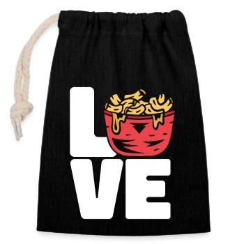Macaroni Cheese Lover Mac And Cheese - Closable cotton gift bag (14x20cm) - black - Front