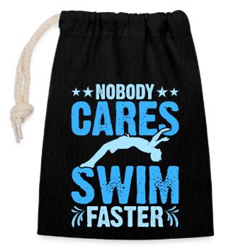 Flotteur de natation - Sac cadeau en coton avec cordon (14 x 20 cm) - noir - Devant